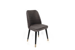 Hanah Home Hugo-361 V2 Juego de Sillas Terciopelo Antracita Negro Dorado Patas Madera 2 Piezas